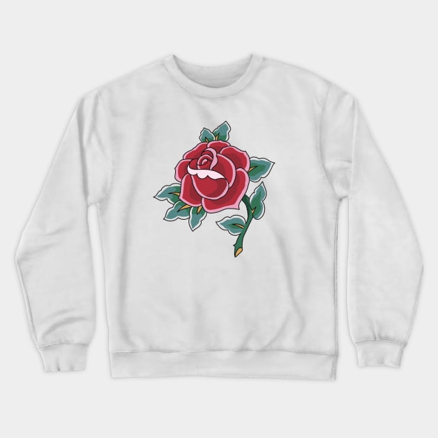 Rose Tattoo Crewneck Sweatshirt by ElviaMontemayor